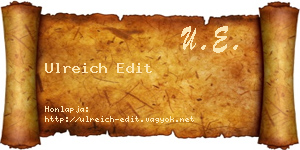 Ulreich Edit névjegykártya
